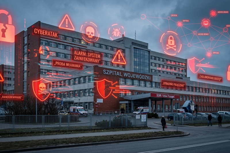 ryzyko ataku hakerskiego na szpital